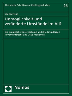 cover image of Unmöglichkeit und veränderte Umstände im ALR